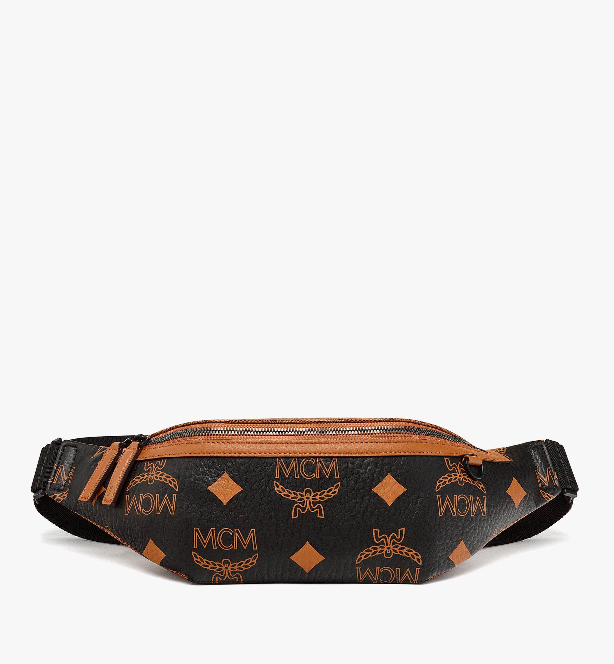 Blue mcm fanny pack best sale